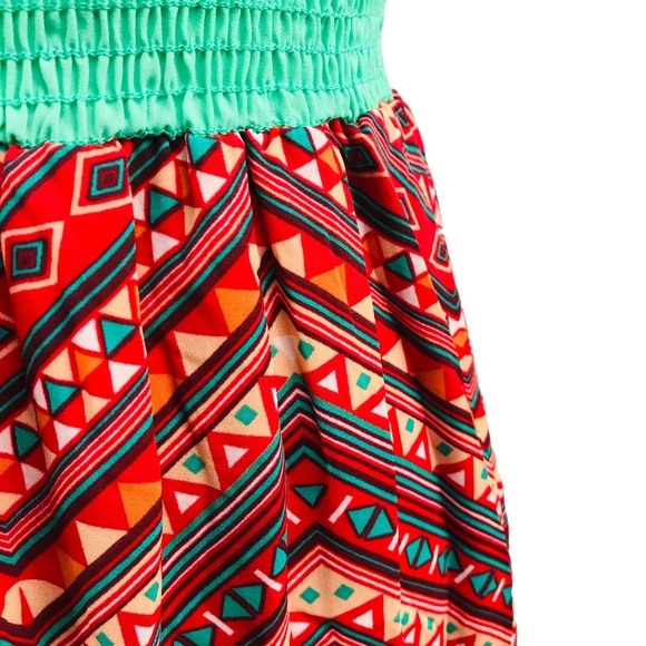 DONATED 🎁 5 for $25 🎁 Stylebook Mint & Orange Print Dress - Picture 3 of 3